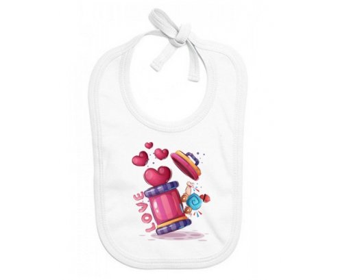 Bavoir bébé personnalisé Animaux rigolos Love design-1