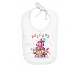 Bavoir bébé personnalisé Animaux rigolos Friends