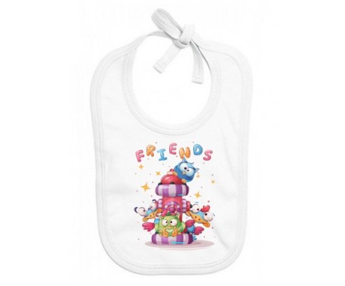 Bavoir bébé personnalisé Animaux rigolos Friends