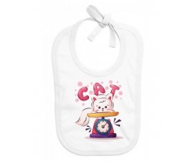 Bavoir bébé personnalisé Animaux rigolos Cat design-1