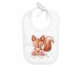 Bavoir bébé personnalisé Animaux rigolos Écureuil