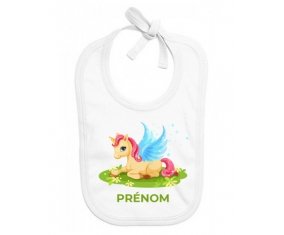 Bavoir bébé personnalisé Licorne design-8 avec prénom