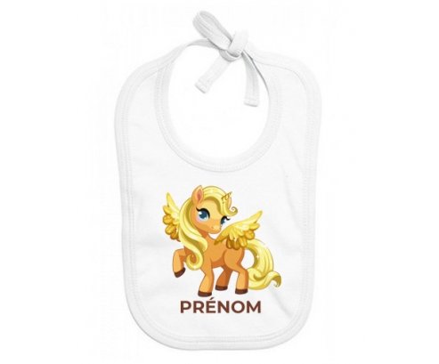 Bavoir bébé personnalisé My Little Pony Applejack avec prénom