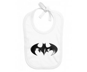 Bavoir bébé personnalisé Batman logo noir
