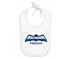 Bavoir bébé personnalisé Batman logo bleu avec prénom
