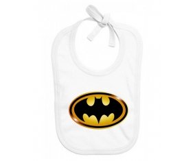 Bavoir bébé personnalisé Batman logo noir et jaune