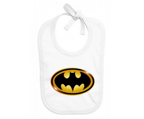 Bavoir bébé personnalisé Batman logo noir et jaune