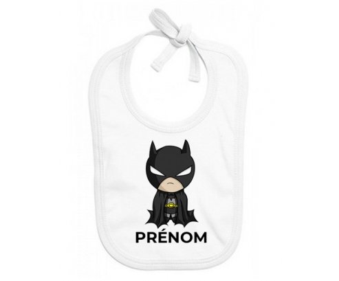 Bavoir bébé personnalisé Batman kids logo design-2 avec prénom