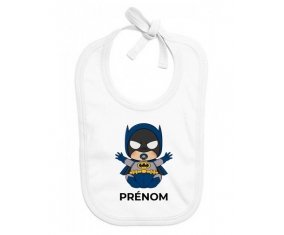 Bavoir bébé personnalisé Batman kids logo design-3 avec prénom