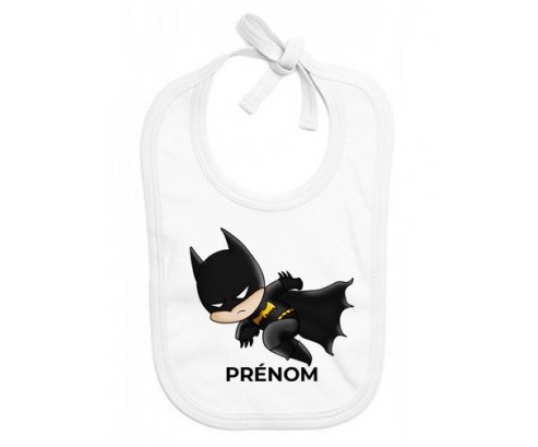 Bavoir bébé personnalisé Batman kids logo design-4 avec prénom