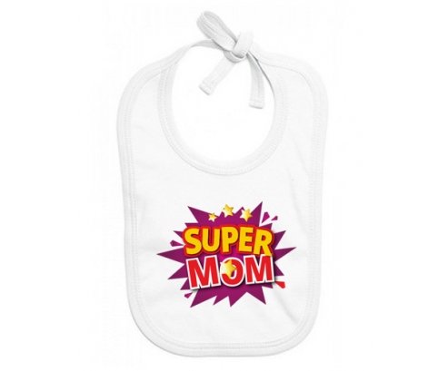 Bavoir bébé personnalisé Super MOM