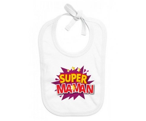Bavoir bébé personnalisé Super maman