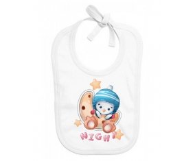 Bavoir bébé personnalisé Animaux rigolos Pinguin Night