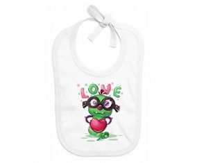 Bavoir bébé personnalisé Animaux rigolos Love design-2