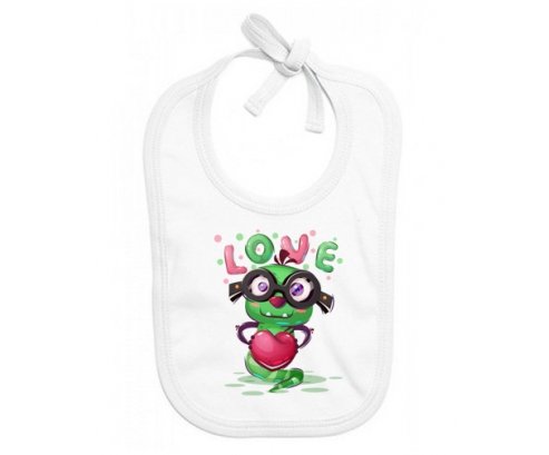 Bavoir bébé personnalisé Animaux rigolos Love design-2