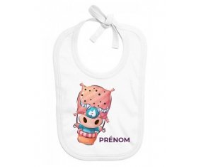 Bavoir bébé personnalisé Animaux rigolos Taureau avec prénom