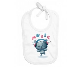 Bavoir bébé personnalisé Animaux rigolos Music