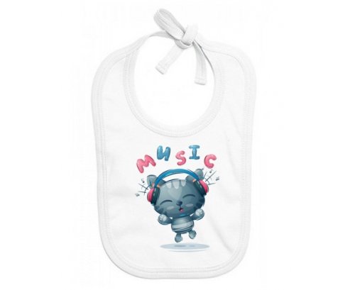 Bavoir bébé personnalisé Animaux rigolos Music