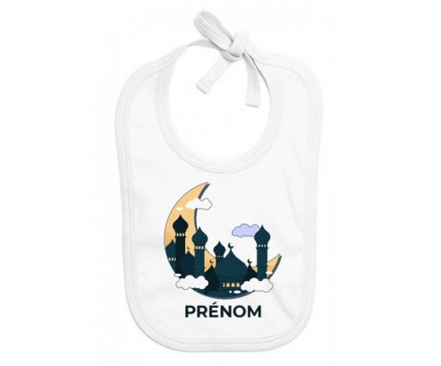 Bavoir bébé personnalisé Islam mosqué avec prénom design-5