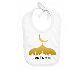 Bavoir bébé personnalisé Islam mosqué avec prénom design-6