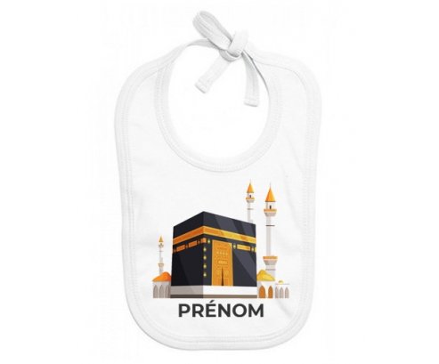 Bavoir bébé personnalisé Islam Mecque design-1 avec prénom