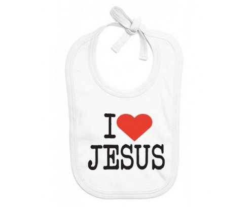 Bavoir bébé personnalisé I love Jesus