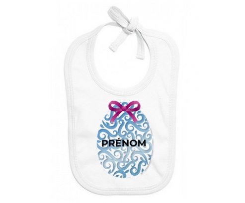 Bavoir bébé personnalisé Oeuf de Pâques design-14 avec prénom