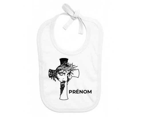 Bavoir bébé personnalisé Jesus Christ design-3 avec prénom
