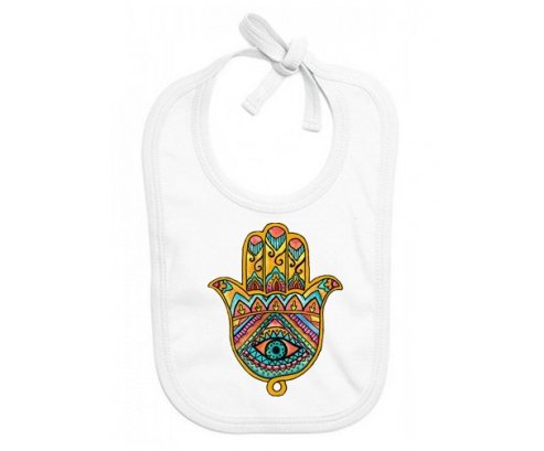 Bavoir bébé personnalisé Judaisme : Khamsa mauvais œil