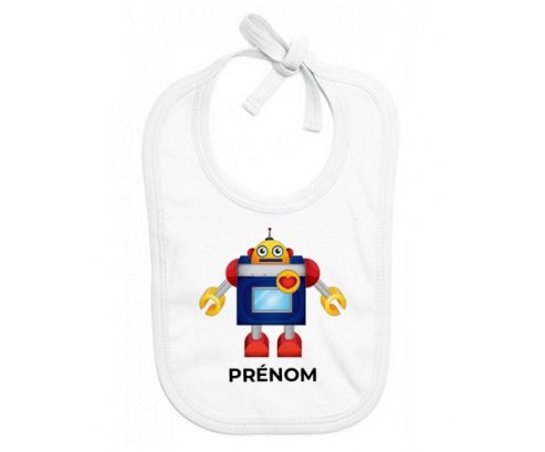 Bavoir bébé personnalisé Jouet toys Robot avec prénom