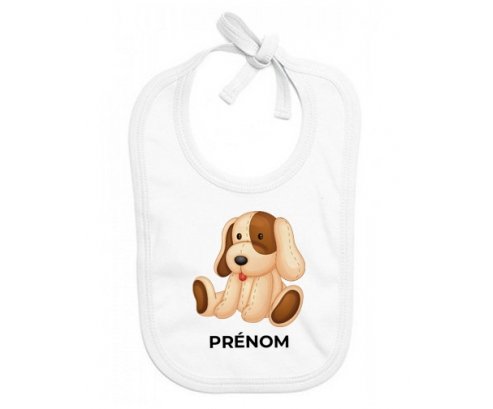 Bavoir bébé personnalisé Jouet toys Chiot avec prénom