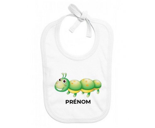 Bavoir bébé personnalisé Jouet toys Chenille avec prénom