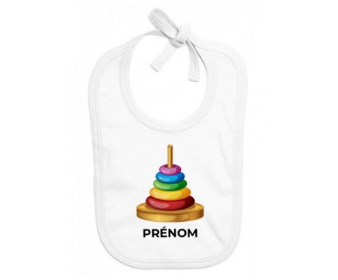Bavoir bébé personnalisé Jouet toys à empiler avec prénom