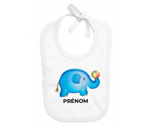Bavoir bébé personnalisé Jouet toys éléphant avec prénom