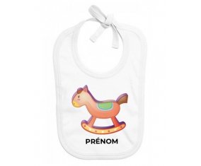 Bavoir bébé personnalisé Jouet toys Cheval à bascule en bois avec prénom