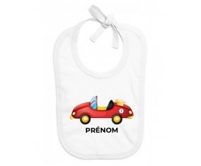 Bavoir bébé personnalisé Jouet toys voiture de sport avec prénom