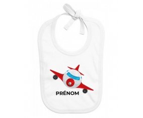 Bavoir bébé personnalisé Jouet toys avion avec prénom