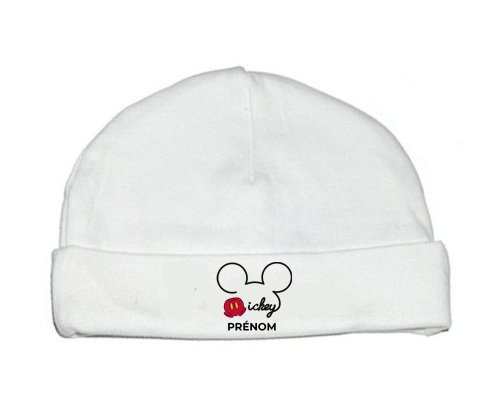 Bonnet bébé personnalisé Disney Mickey short avec prénom