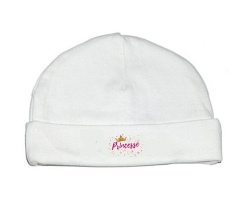 Bonnet bébé personnalisé Couronne jaune princesse