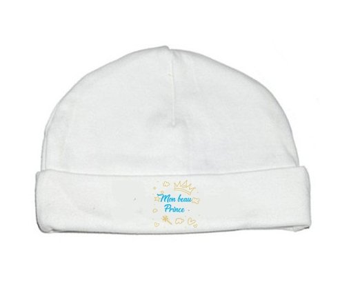Bonnet bébé personnalisé Mon beau prince design-2