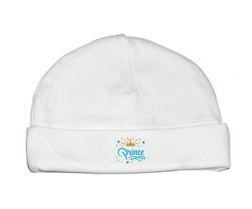Bonnet bébé personnalisé Couronne jaune étoile prince design-2