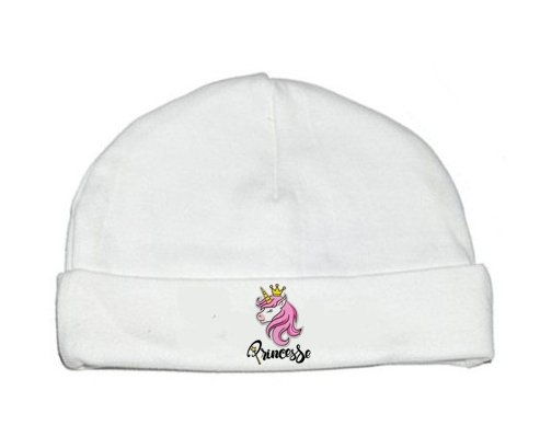 Bonnet bébé personnalisé Licorne rose princesse