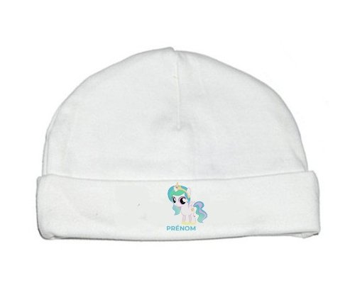 Bonnet bébé personnalisé My Little Pony Princesse Célestia design-1 avec prénom