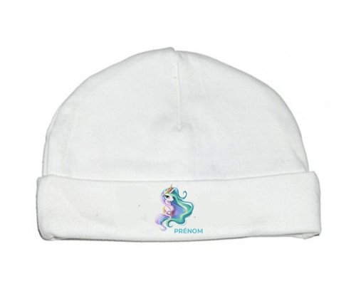 Bonnet bébé personnalisé My Little Pony Princesse Célestia design-2 avec prénom