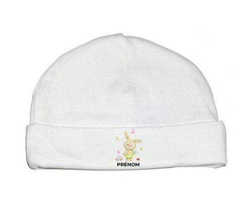 Bonnet bébé personnalisé Lapin papillon voiture avec prénom