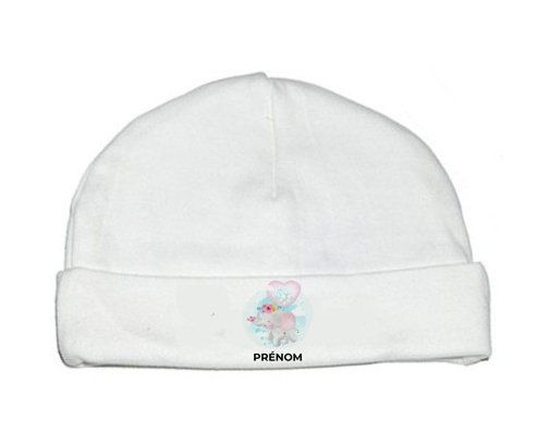 Bonnet bébé personnalisé Bébé éléphant lovely avec prénom