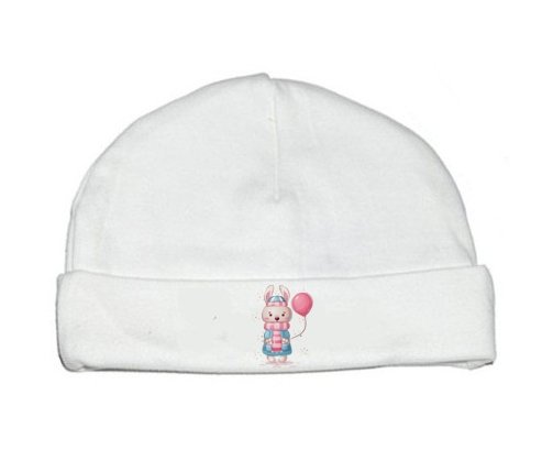 Bonnet bébé personnalisé Lapin avec ballon rose