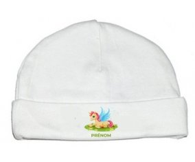 Licorne design-8 avec prénom : Bonnet bébé