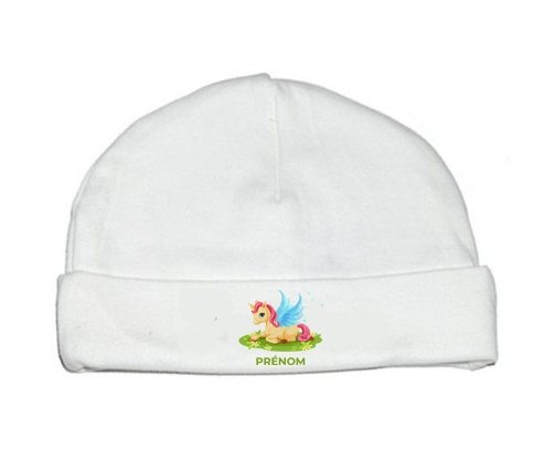 Bonnet bébé personnalisé Licorne design-8 avec prénom