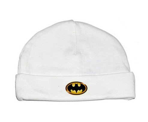 Bonnet bébé personnalisé Batman logo noir et jaune